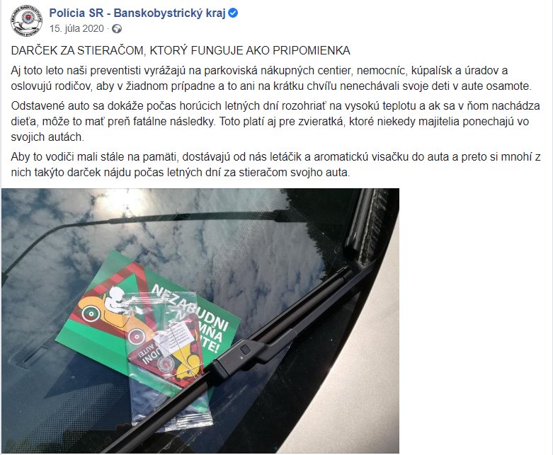 Neadresná zásielka - letáky za stieračmi áut