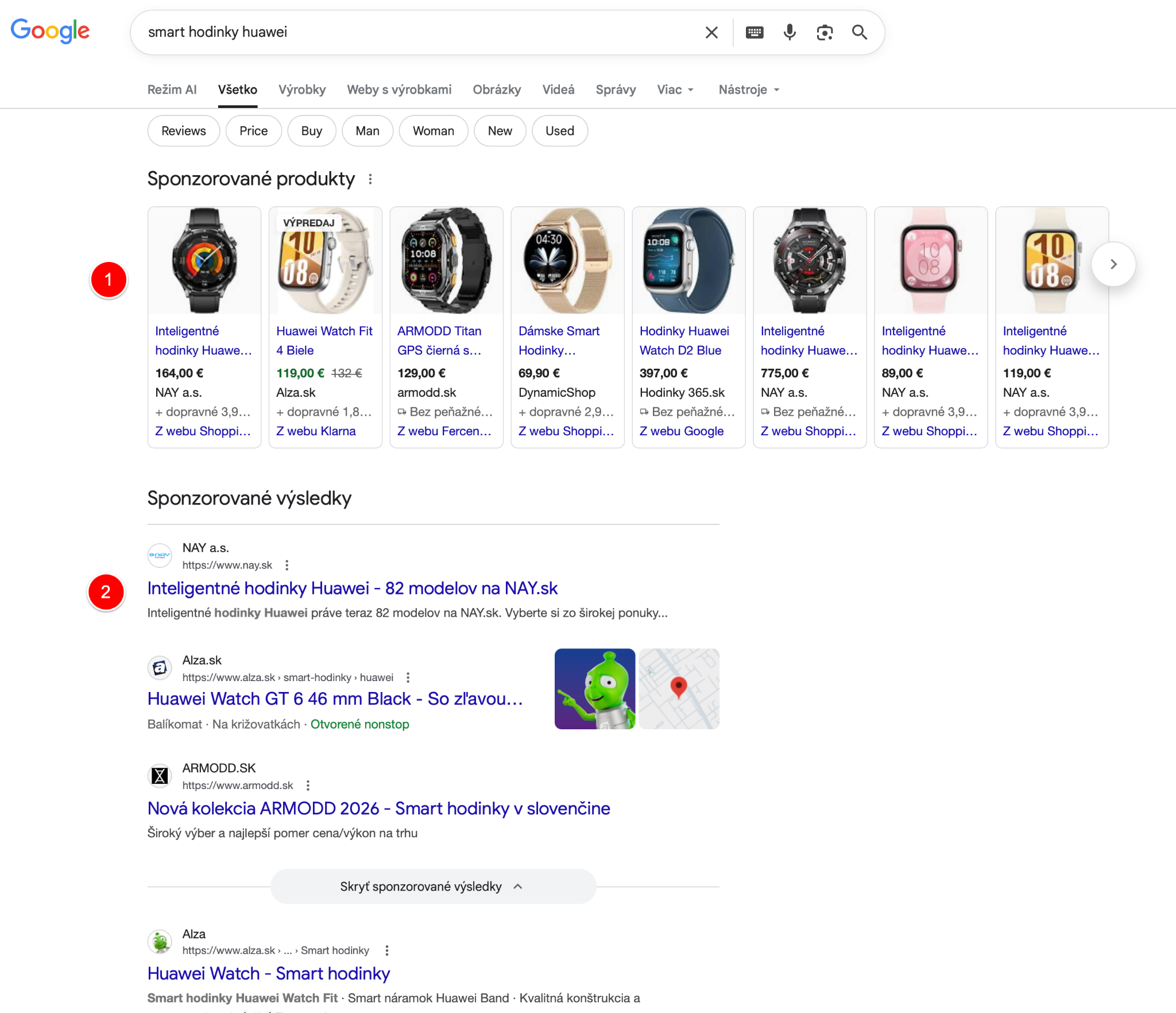 Produktové reklamy a reklama vo vyhľadávaní