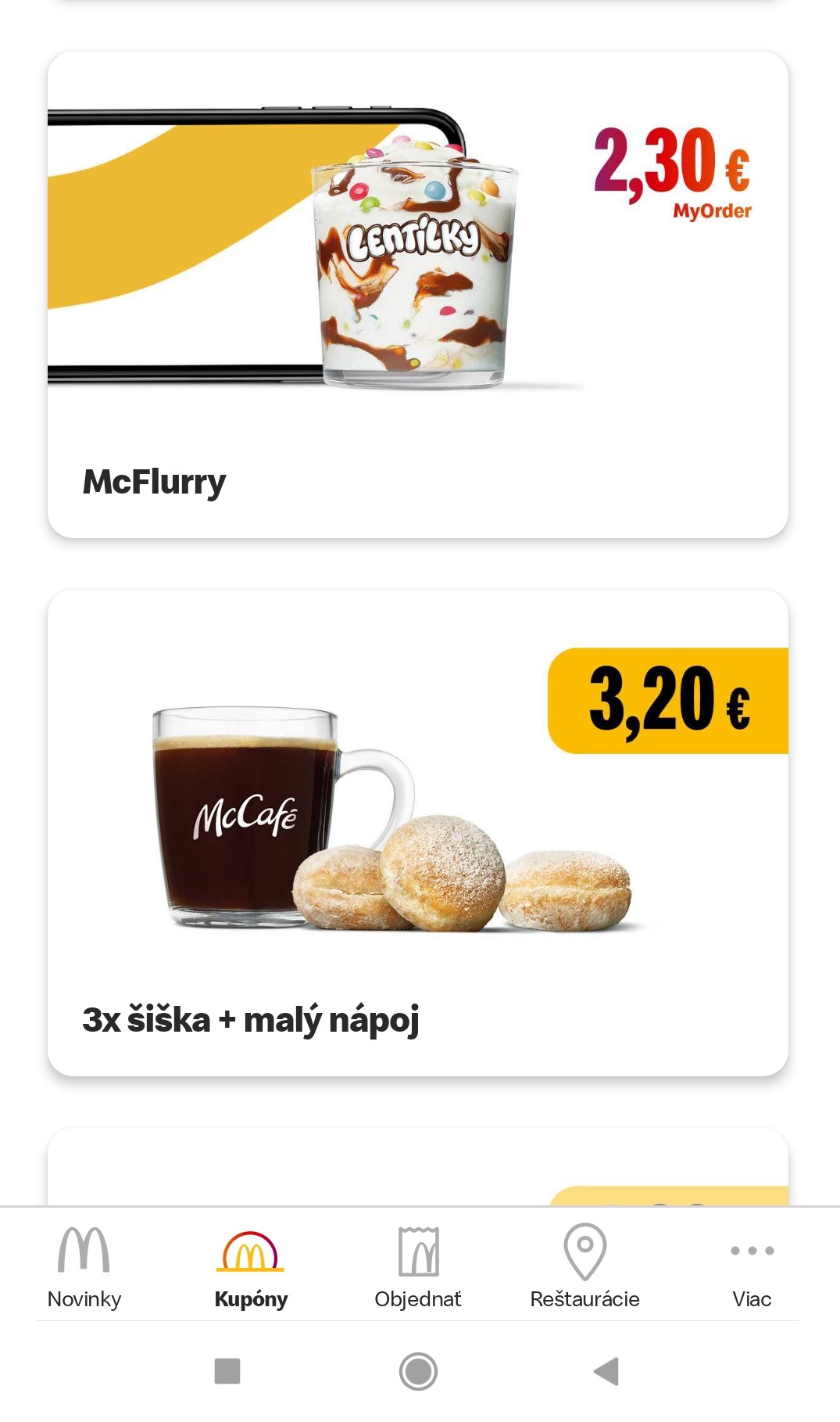 McDonalds kupóny